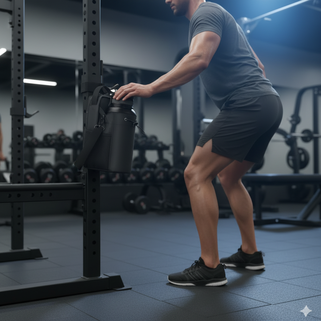 Forge Co. magnetic gym bag in use